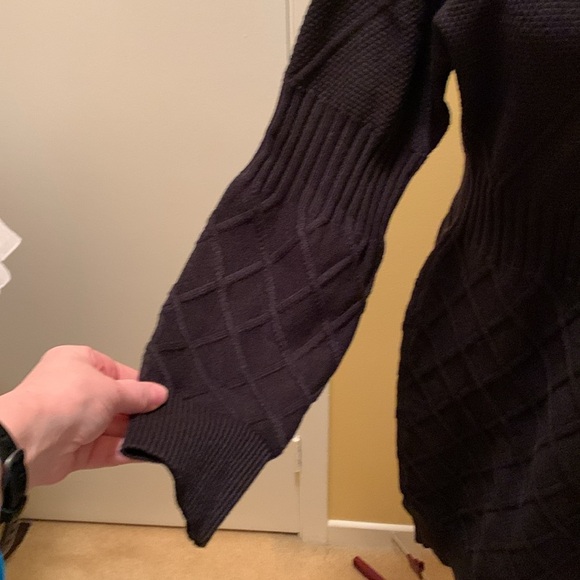 NWOT Solid Crew Neck Sweater Dress, Casual Long Sleeve Knitted Mini Dress - Picture 5 of 10